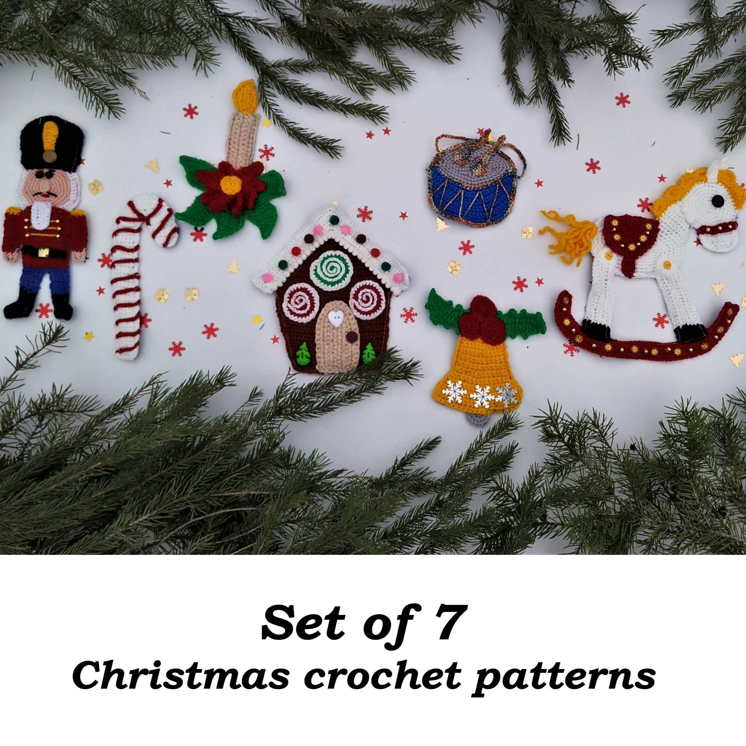 Crochet Christmas applique pattern, Christmas crochet applique pattern, Christmas crochet pattern