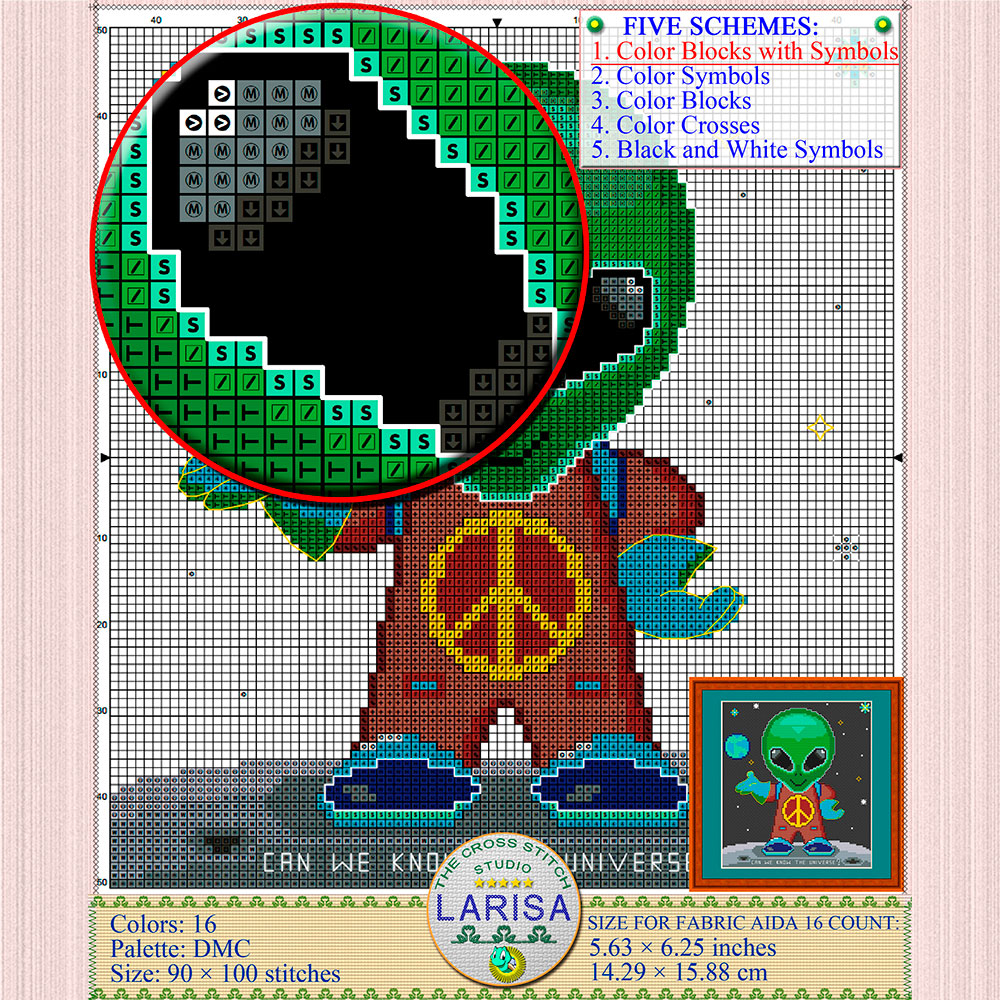 Alien Cross Stitch Pattern | Alien visitor | Extraterrestrial 5 Ufology