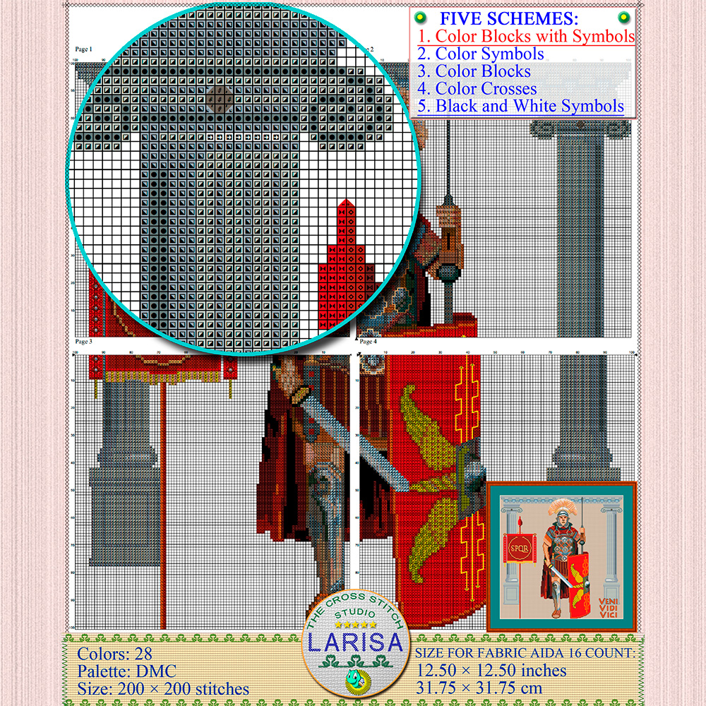 Centurion Cross Stitch Pattern | Roman Legionary 5 Ancient Roman Centurion