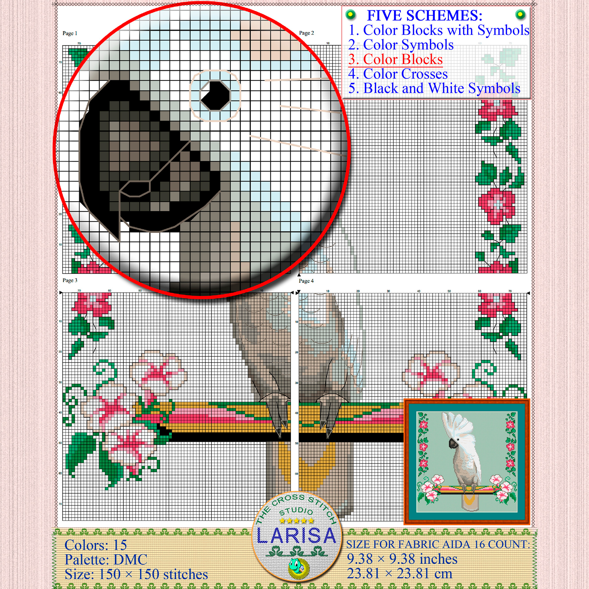 Cockatoo Cross Stitch Pattern | Parrot 8 Parrot