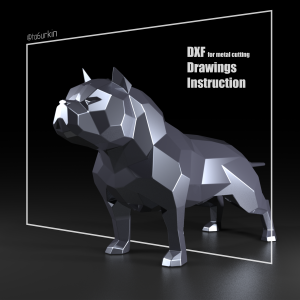 Steel Sheet Metal Drawings Plans Pattern Template American Bully Project Sculpture (dxf, PDF)