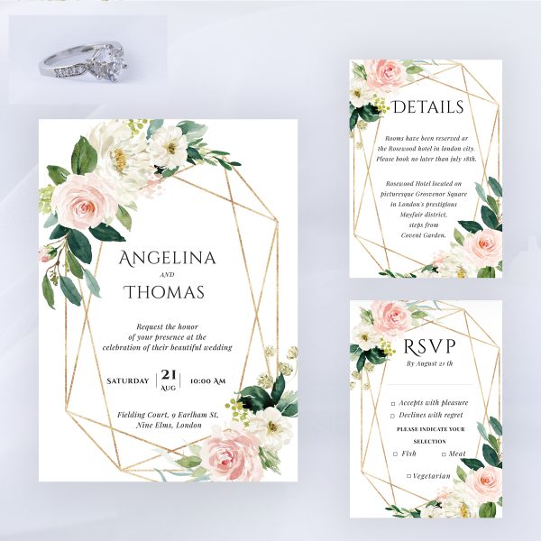Blush Pink and Gold Flowers