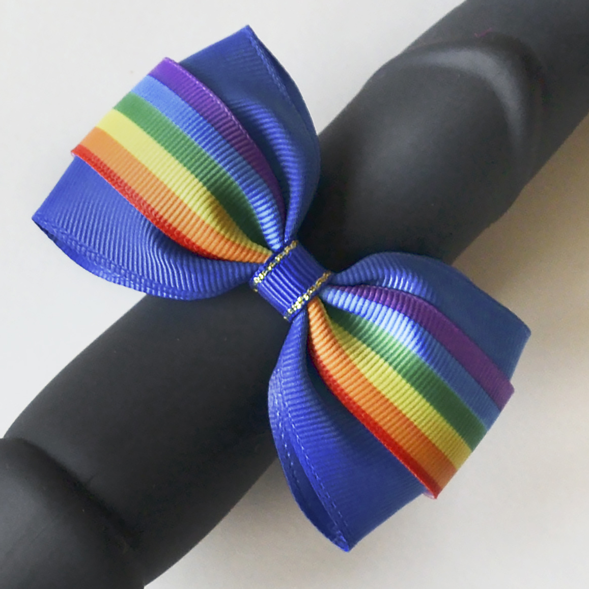 Cock ring bow tie Rainbow blue penis jewelry Dick ring. Sex gift box