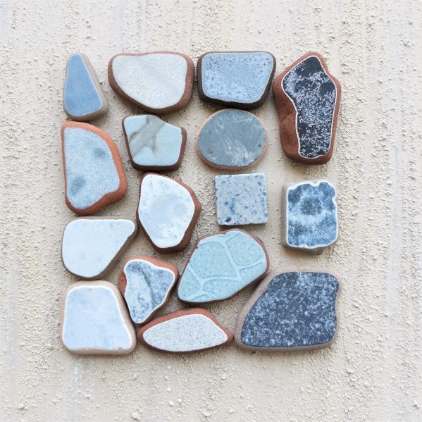 Set of genuine beach ceramic shards