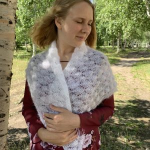 Mohair Wrap Knitted Lace shawl for Woman hand knitted
