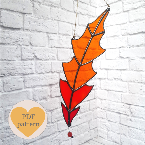 Stained glass firebird feather
