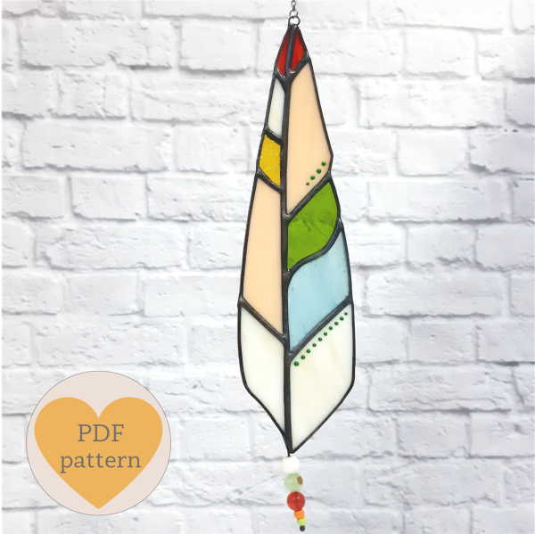 Stained glass feather