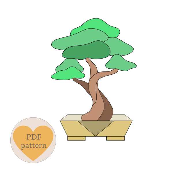 Stained glass bonsai tree