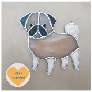 Handmade Marketplace 567 Stained glass pug dog
