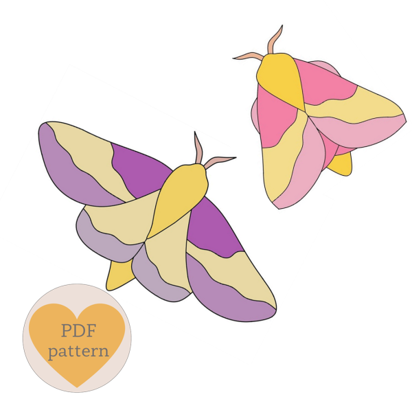 Stained glass maple moths