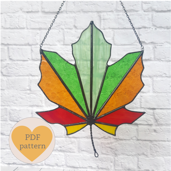Stained glass maple leaf