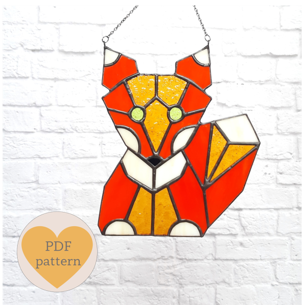 Stained glass geometric fox