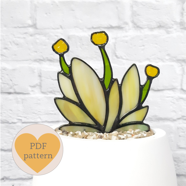 Stained glass succulent bush
