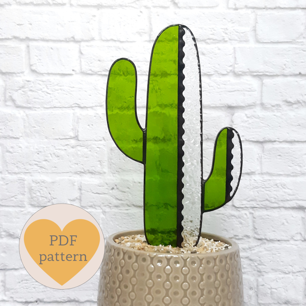 Stained glass cactus cereus