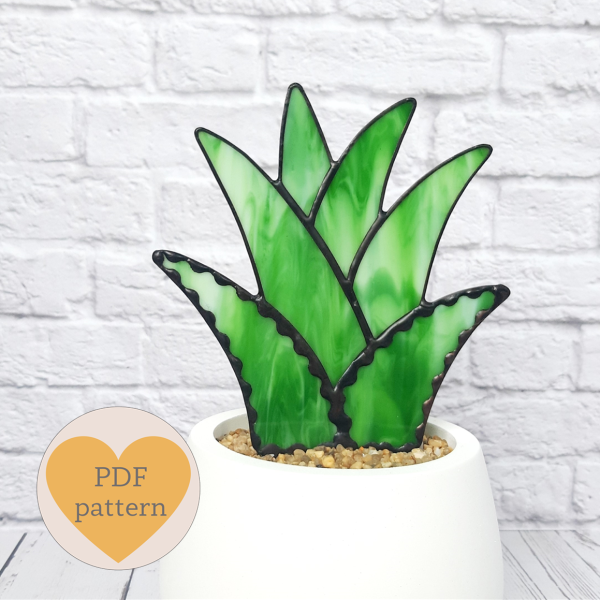 Stained glass aloe succulent