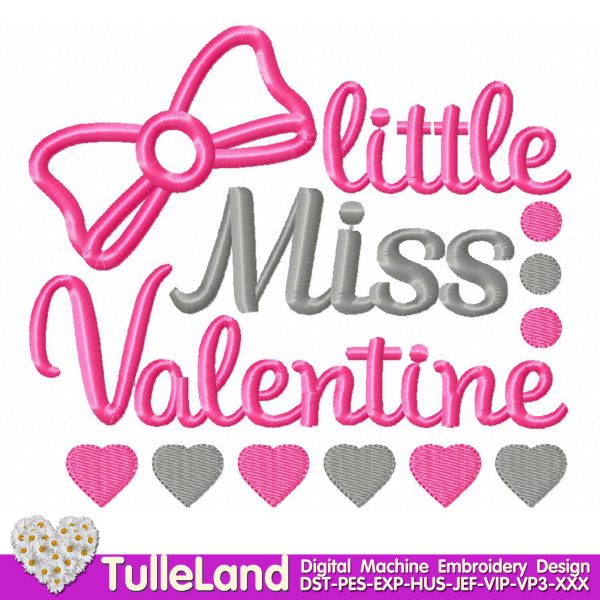 Little Miss Valentine Girl Baby Machine embroidery design