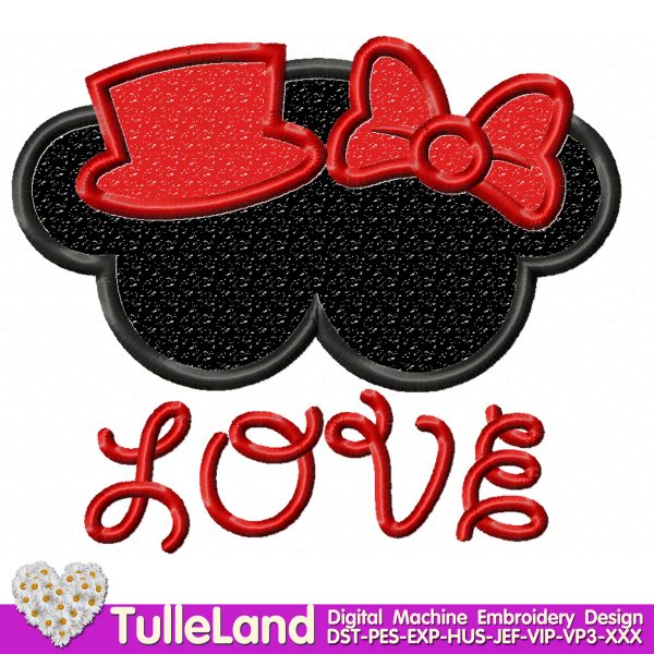 Valentine Day Love Mr Mouse Machine embroidery design