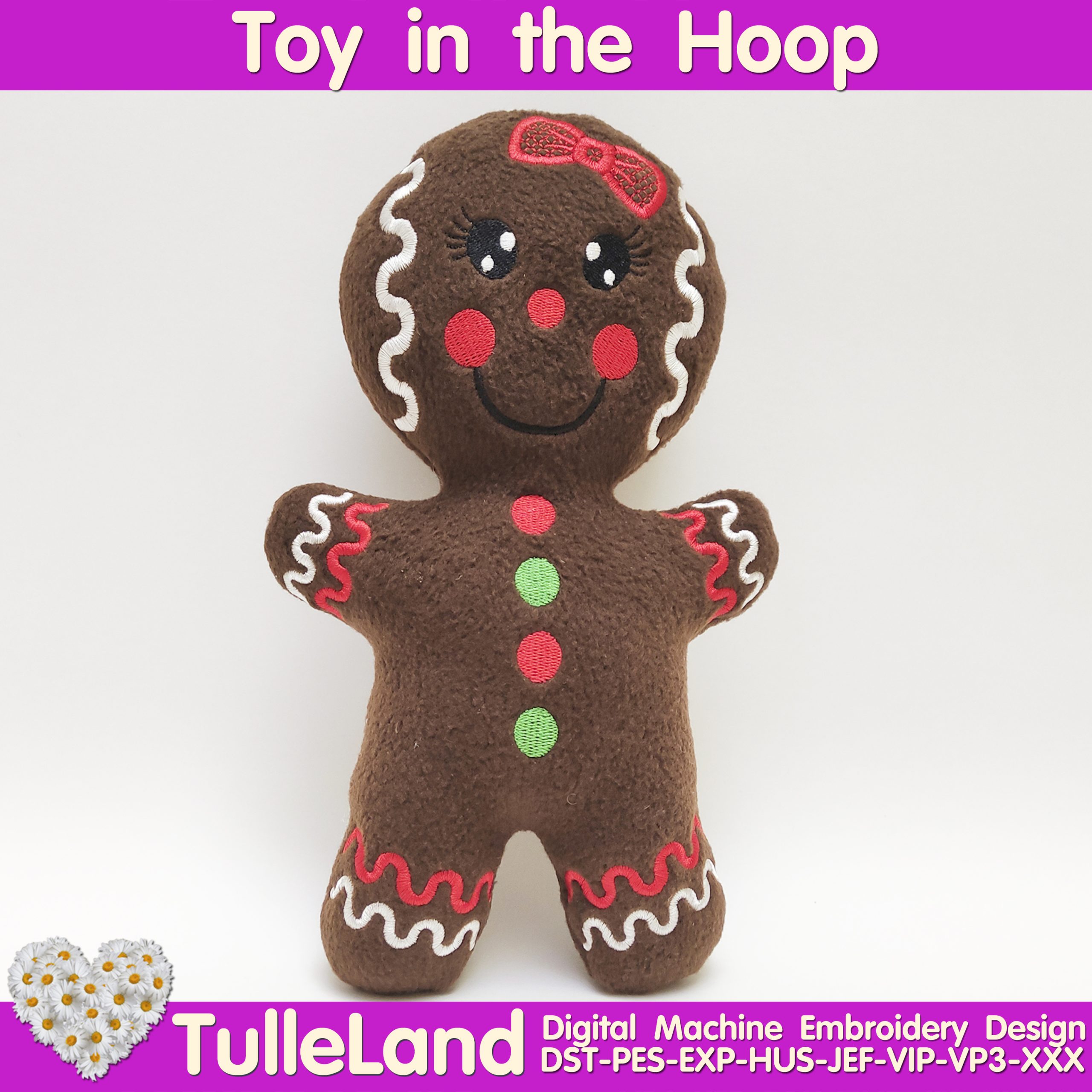 Christmas Ginger Stuffe ITH Pattern Machine embroidery design 1 Christmas Ginger Stuffe ITH Pattern Machine embroidery design