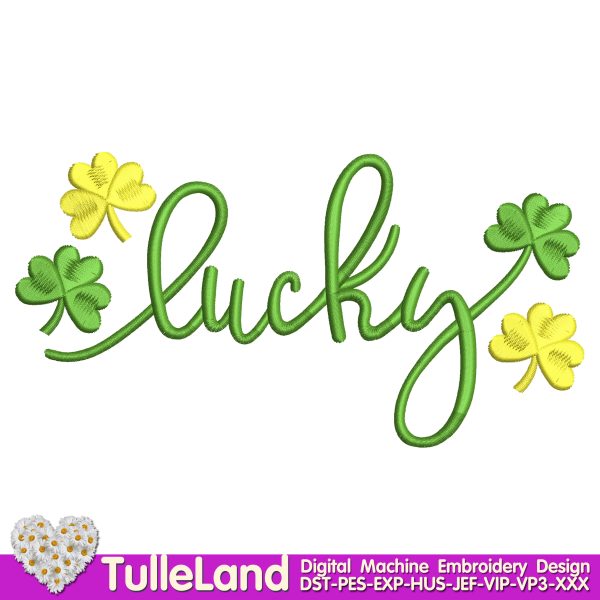 Lucky clover shamrock Machine embroidery design