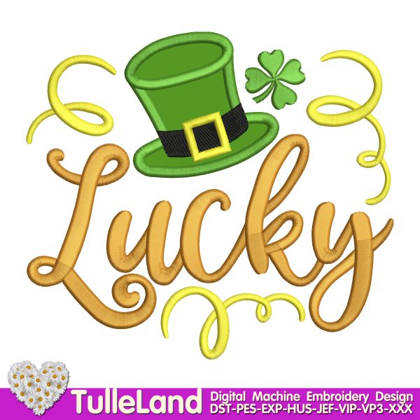 St Patrick Day Lucky Green Machine embroidery design