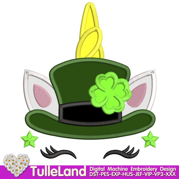 St Patrick’s Day Unicorn Machine embroidery design
