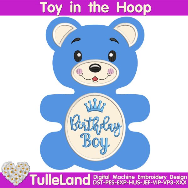 Bear stuffed toy In The Hoop Machine embroidery design