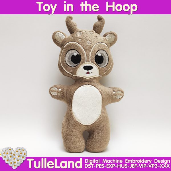 Deer Stuffie toy ITH Pattern Machine embroidery design