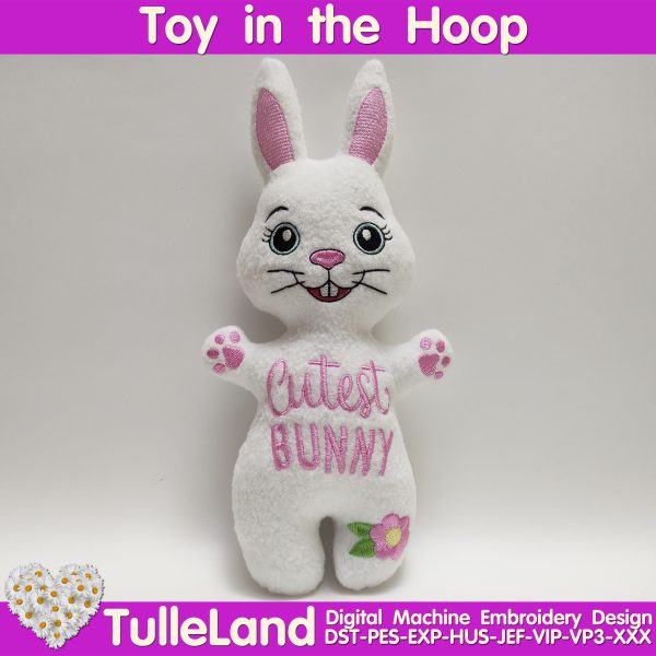 Easter Bunny Stuffie ITH Pattern Machine embroidery design