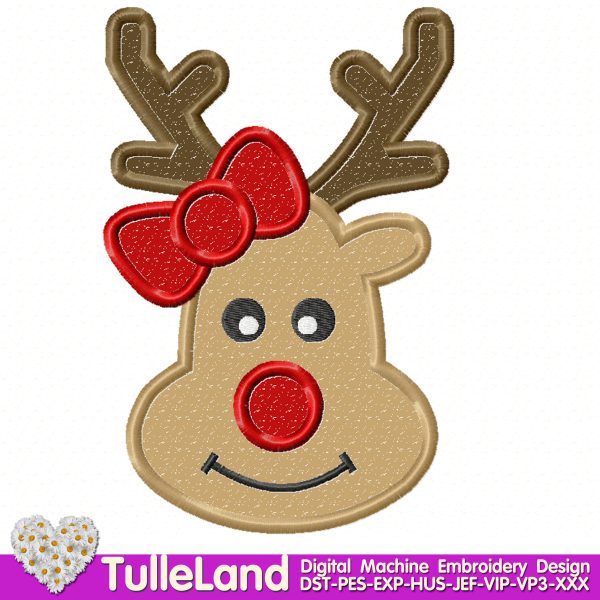 Christmas deer Machine embroidery design