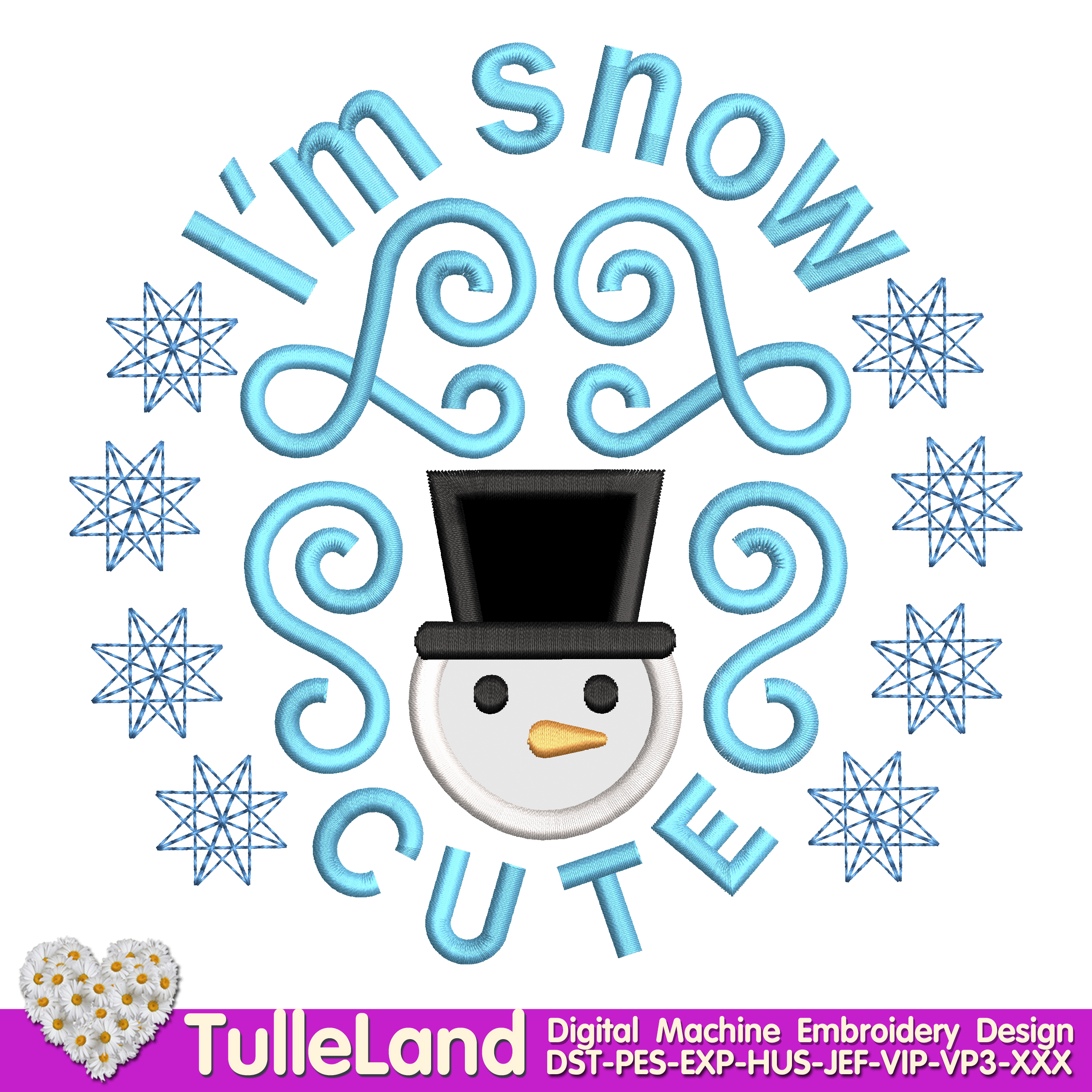 Snow cute Snowman Machine embroidery design
