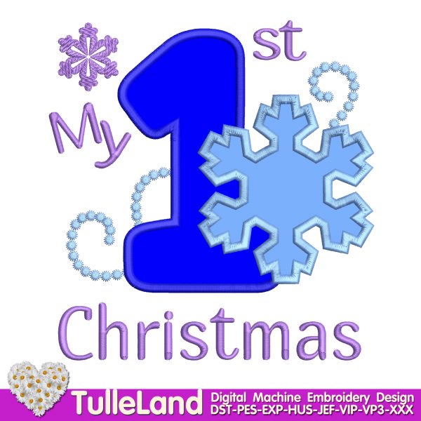 1st christmas Machine embroidery design