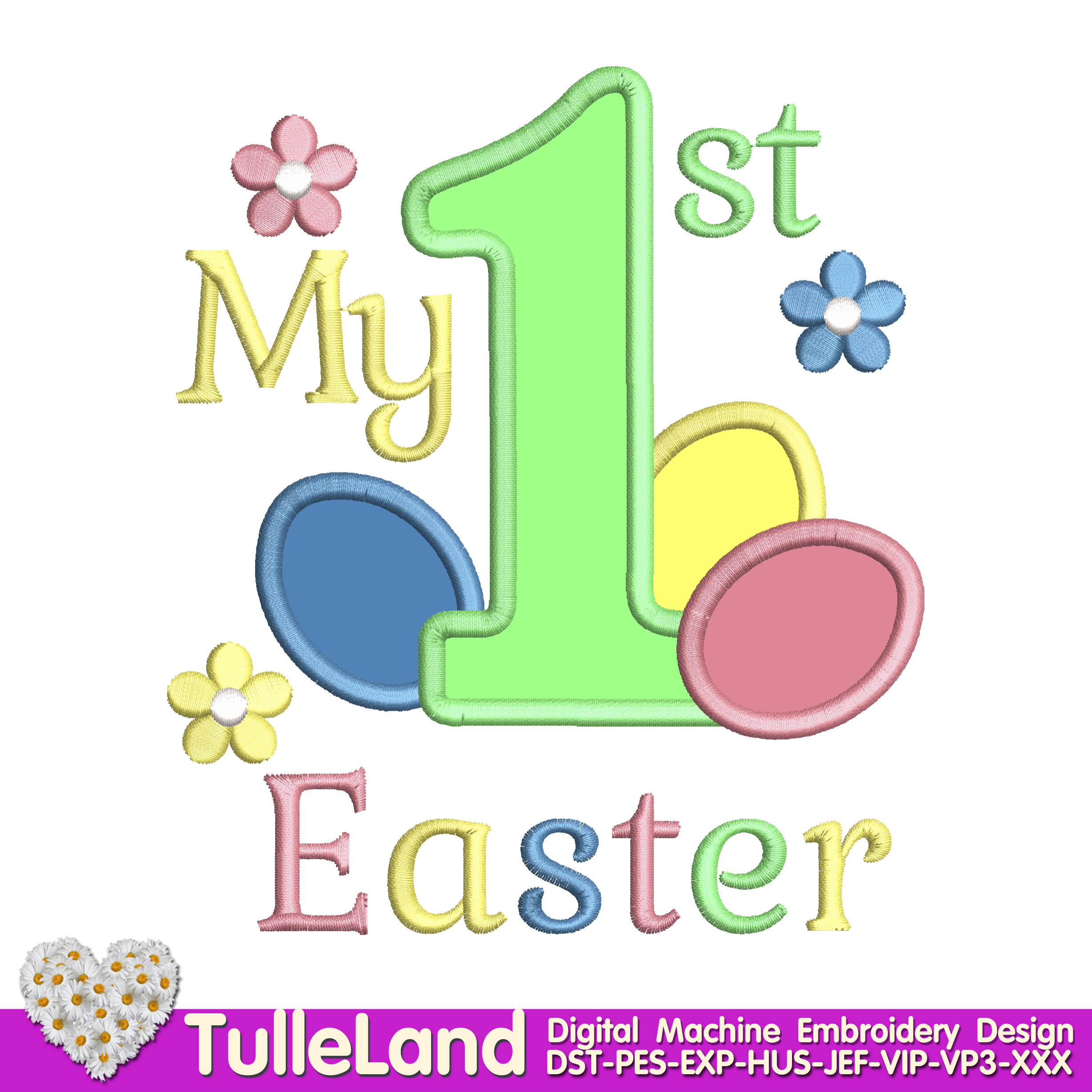 My 1st Easter egg Machine embroidery design 1 My 1st Easter egg