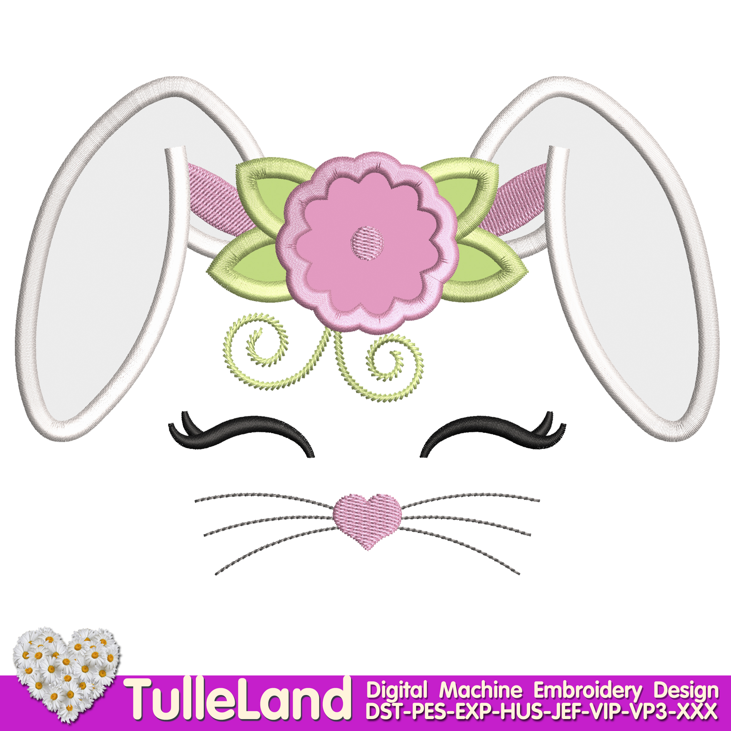 Easter Bunny rabbit Head Machine embroidery design 1 Easter Bunny rabbit Head Machine embroidery design