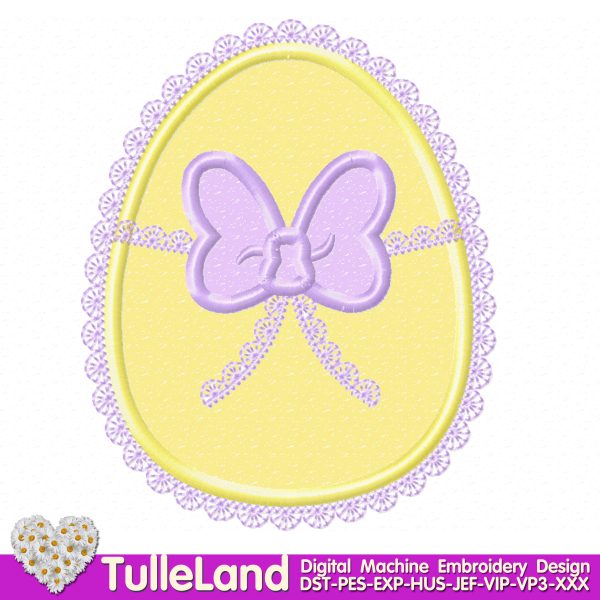 Easter egg applique Machine embroidery design