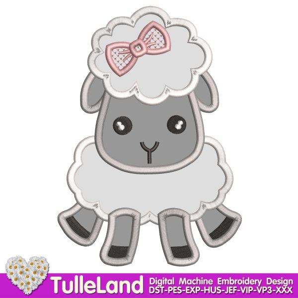 Baby Easter Sheep for girl Machine embroidery design