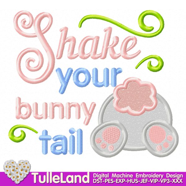 Shake your bunny tail Machine embroidery design