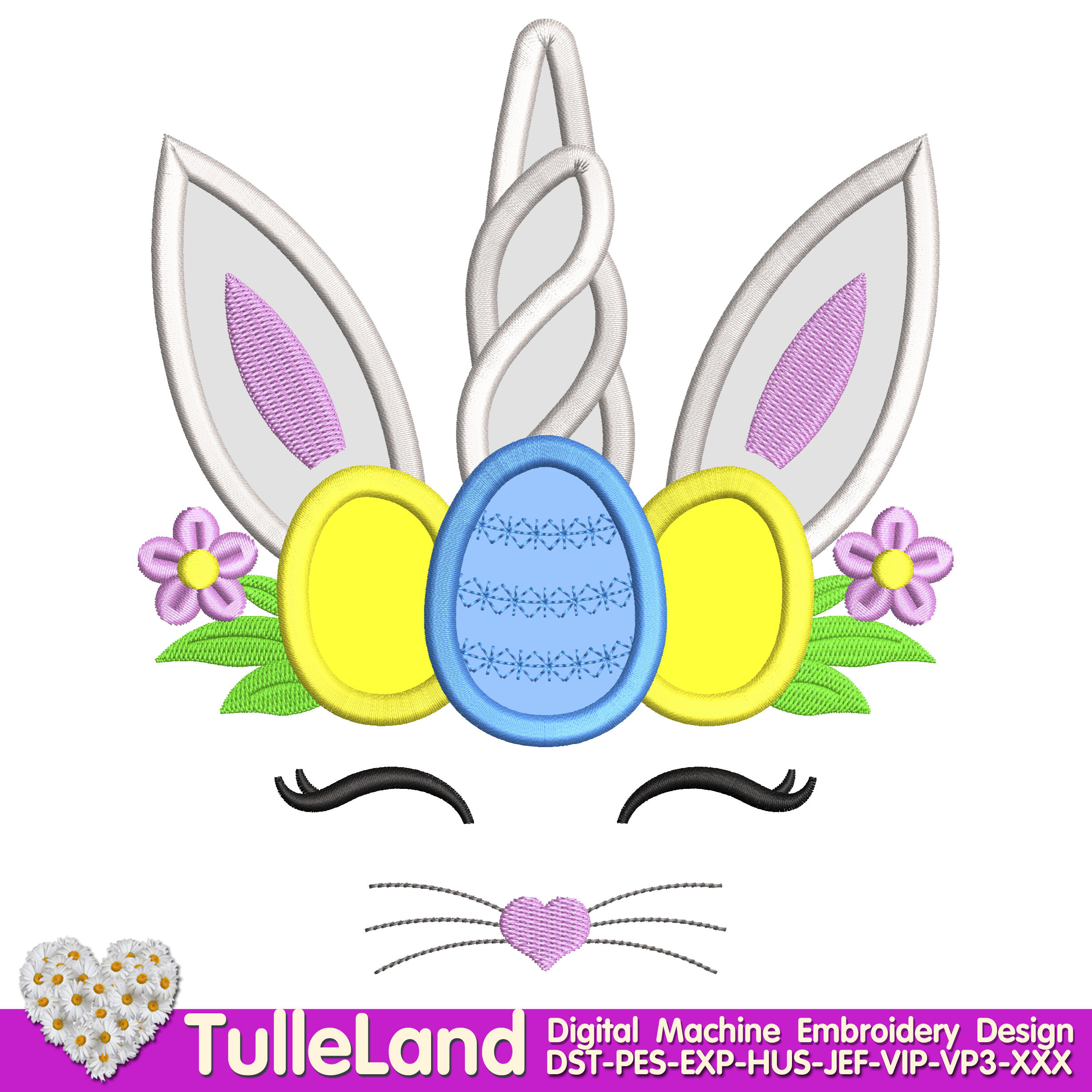 Easter Bunny Unicorn Egg Machine embroidery design 1 Easter Bunny Unicorn Egg Machine embroidery design