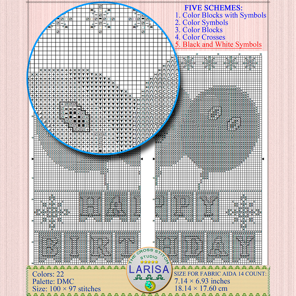 Happy Birthday Cross Stitch Pattern | Funny Birthday Balloons 10 Color Party Balloons