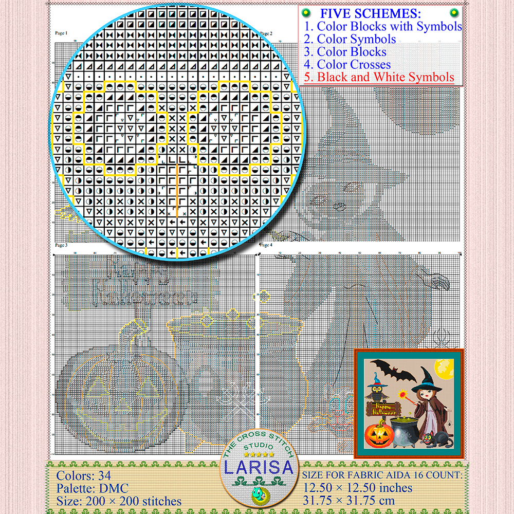 Happy Halloween Cross Stitch Pattern | Halloween Collage 10 All Hallows' Day
