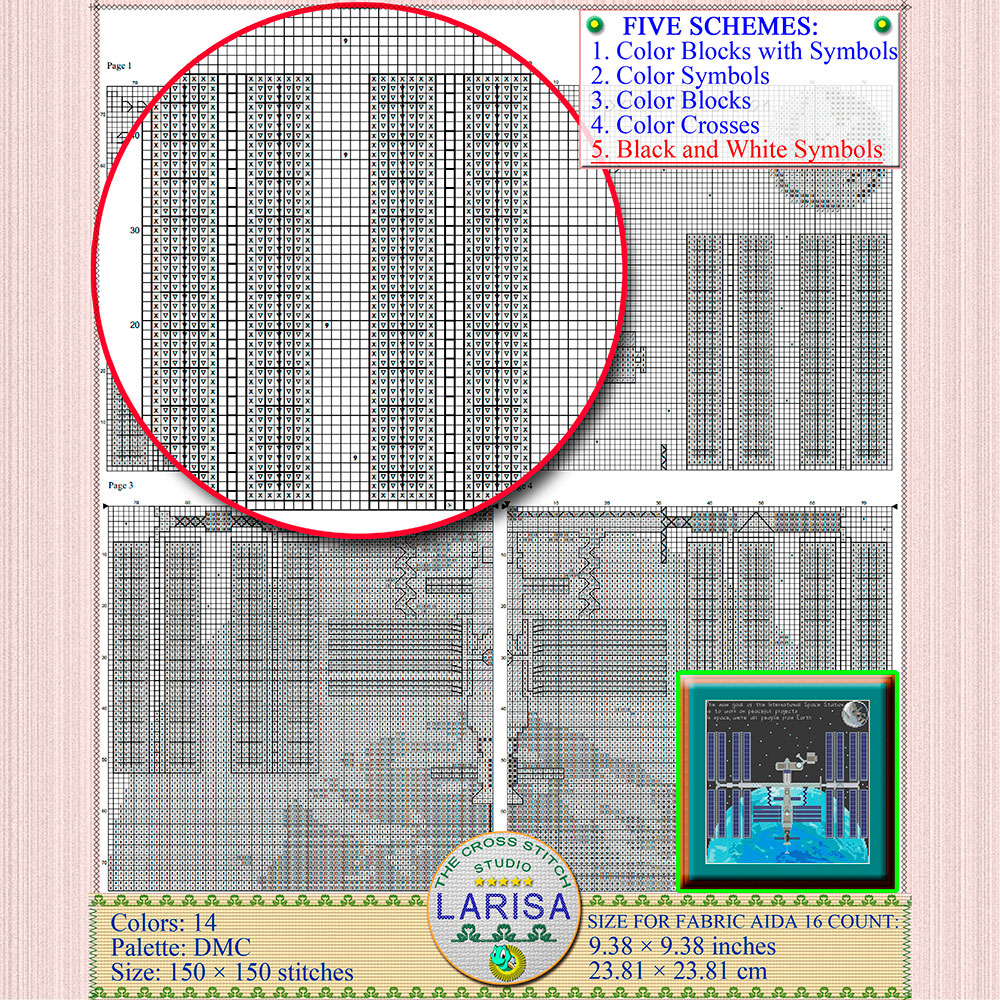 ISS Cross Stitch Pattern | International Space Station 10 Space