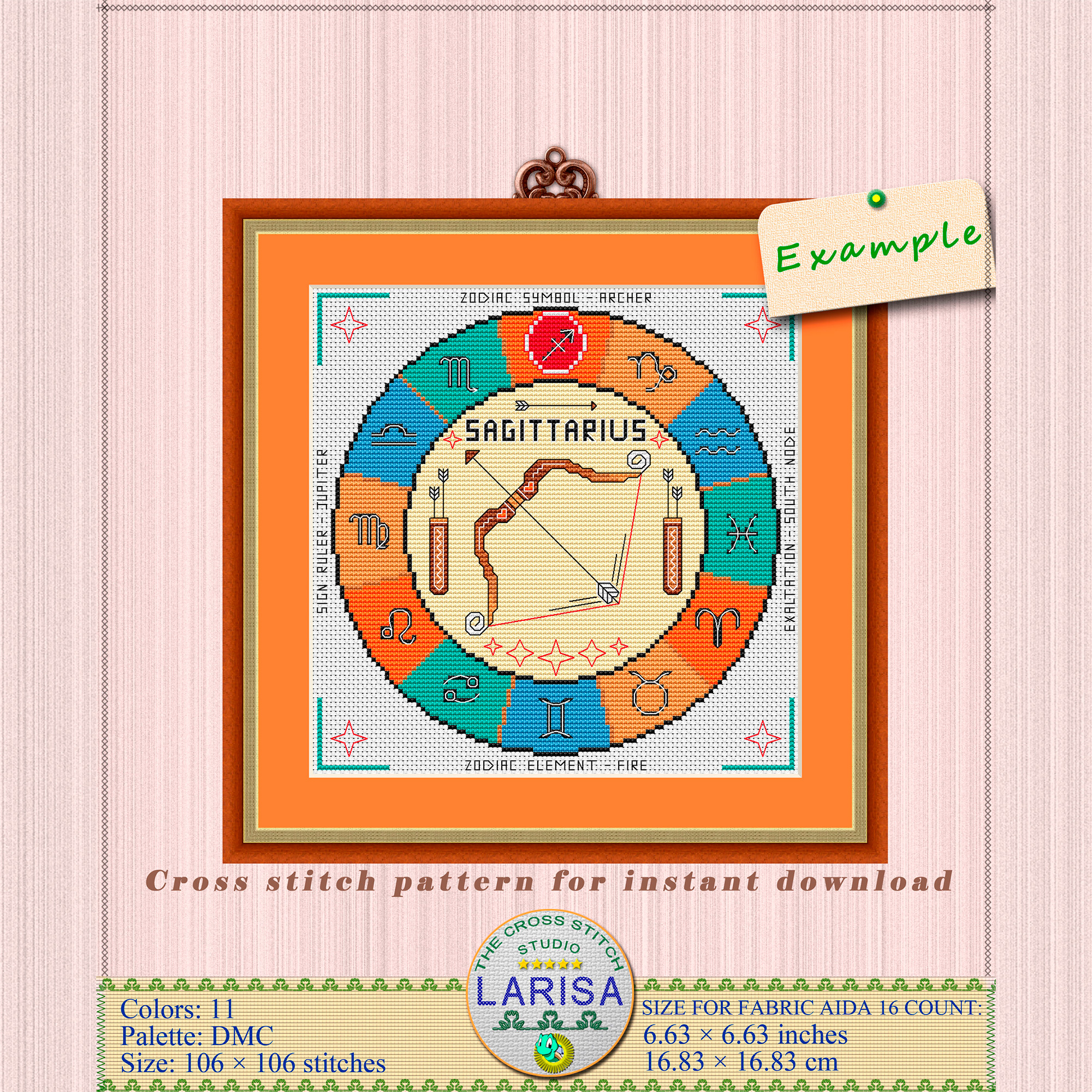 Sagittarius Cross Stitch Pattern | Sagittarius Zodiac Sign 11 Sagittarius