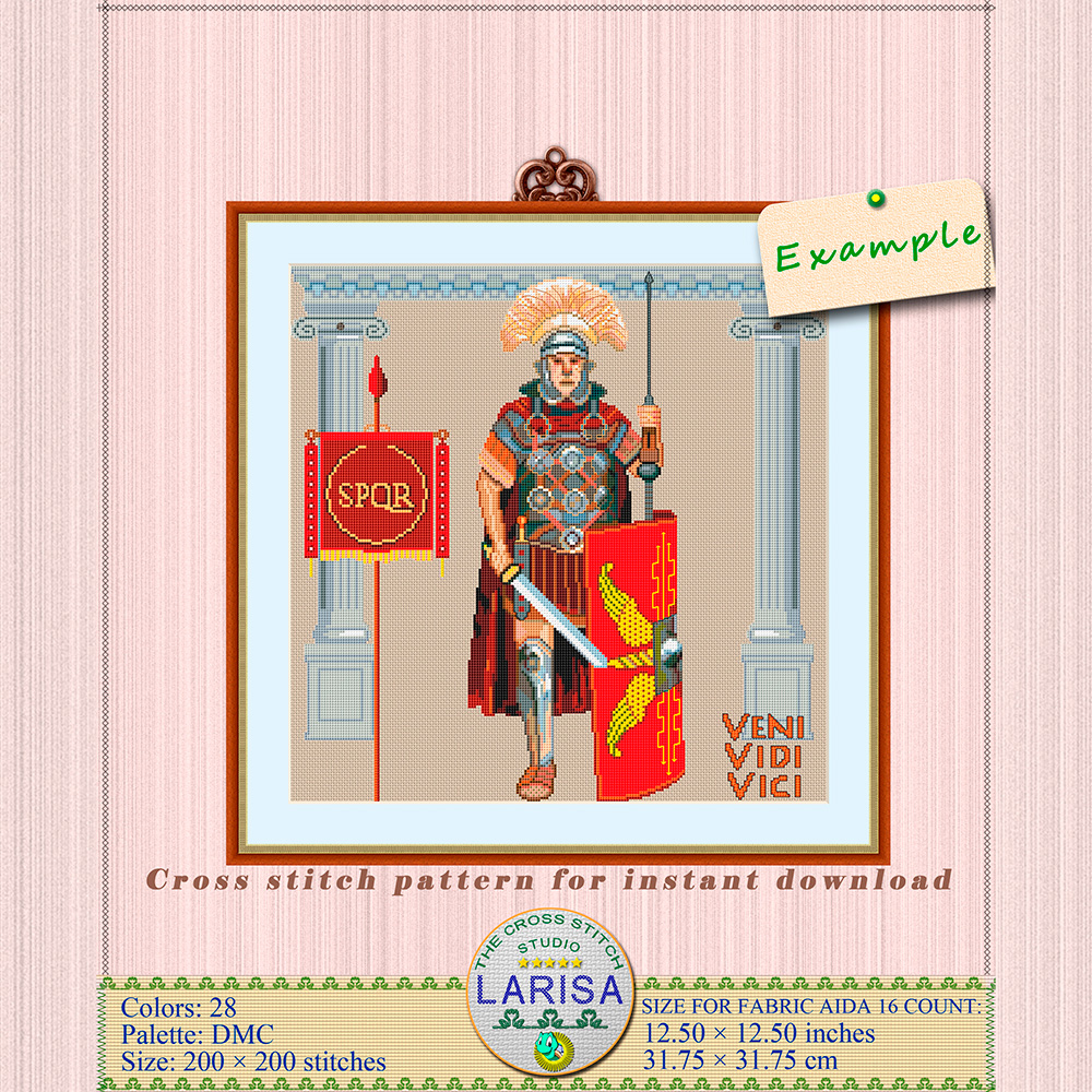 Centurion Cross Stitch Pattern | Roman Legionary 11 Roman Commander