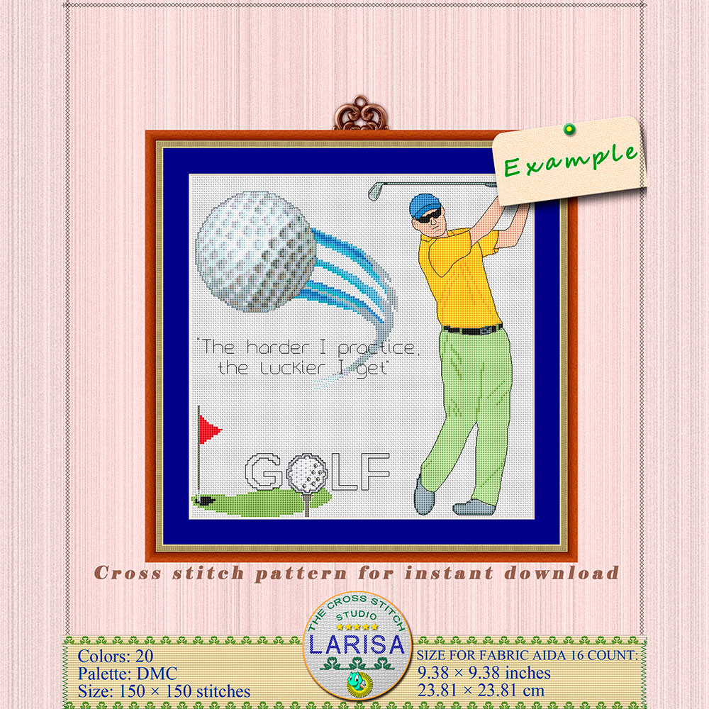 Golf Cross Stitch Pattern | Golfer | Golfing | Golf Player 11 Golf Course