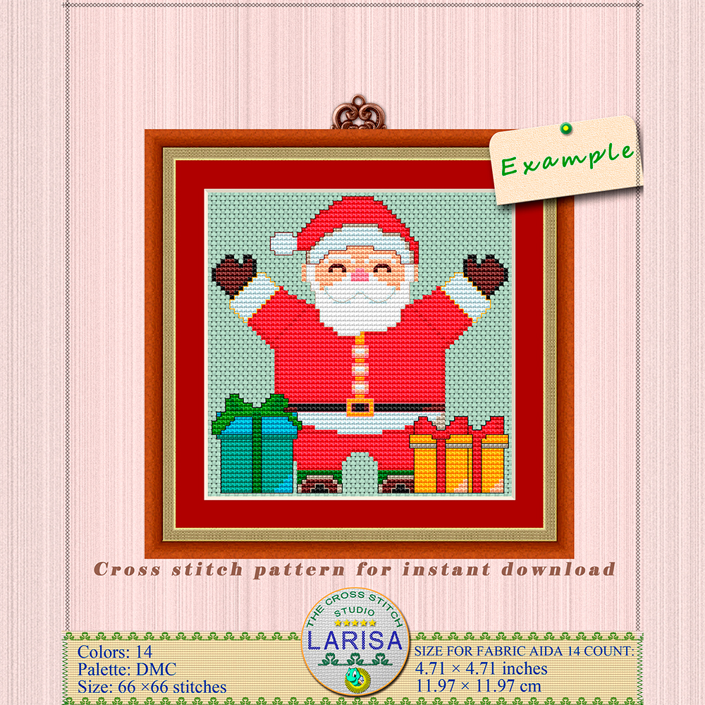 Santa Claus Cross Stitch Pattern | Happy New Year 11 New year's