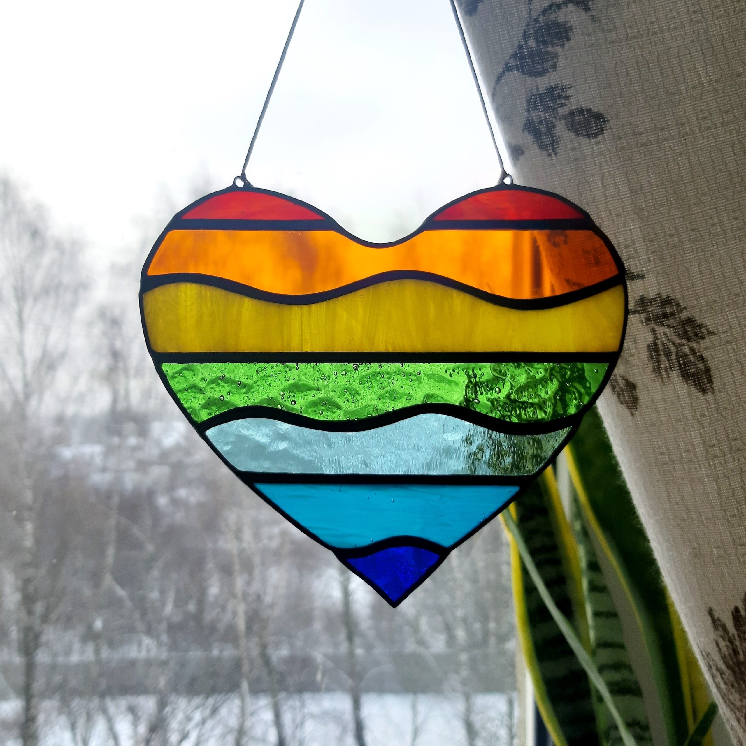 Rainbow Heart Suncatchers