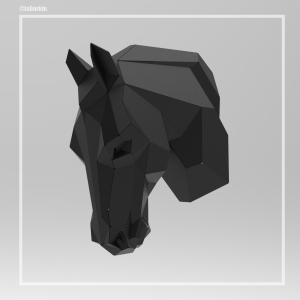 Steel Sheet Metal Drawings Plans Pattern Template Horse Head Project Sculpture V2 (dxf, PDF)