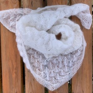 Mohair Wrap hand knitted Warmer Lace