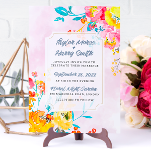 Pink Wedding invitations ready to print, PSD