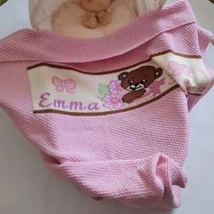 Personalized baby blanket girl. Best 1st birthday gift.