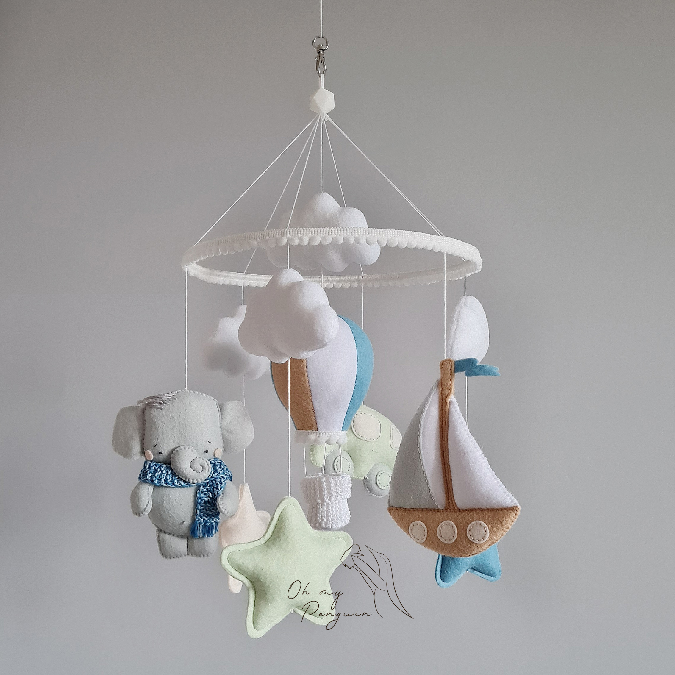 Baby Boy Crib Mobile, Baby Boy Nursery Mobile, Hanging Mobile